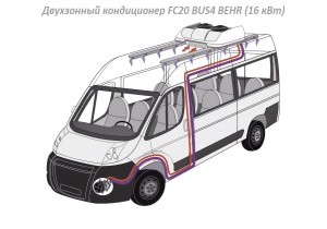 Двухзонный кондиционер FC20 BUS4 BEHR (16 кВт) для Mercedes